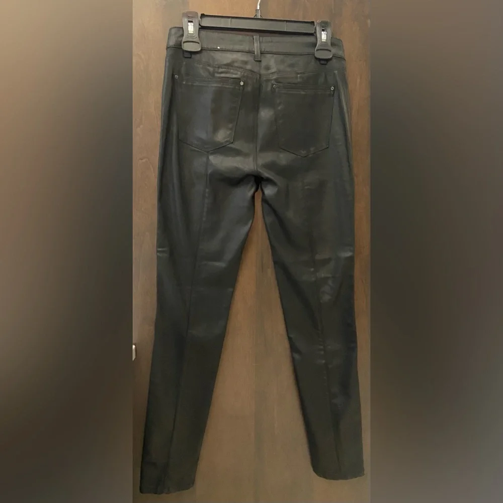 Sale! Stylish Skinny Fit Black Moto-Style Leather Pants, WHBM size 2 - Picture 13 of 16